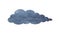 Watercolor, gloomy, rainy, grey, indigo cloud isolated on white background.