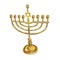 Watercolor golden menorah isolated on white background