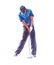 Watercolor golf male playing moment  illustration isolated