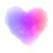 Watercolor gradient textured isolated heart stain.