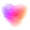 Watercolor gradient violet pink orange heart stain