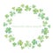 Watercolor green clover wreath