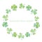 Watercolor green clover wreath