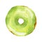 Watercolor green donut isolated on white background