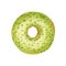 Watercolor green donut with sprinkles isolated