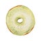 Watercolor green donut with sprinkles isolated on white background