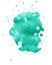 Watercolor green emerald abstract splash on white background