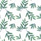 Watercolor green leaves seamless pattern