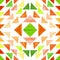 Watercolor Green And Orange Triangles Seamless Pattern