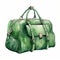 watercolor green traveling bag on white background generative AI