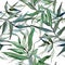 Watercolor green willow branches. Leaf plant botanical garden floral foliage. Seamless background pattern.