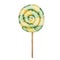 Watercolor green with yellow lollipop