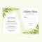 Watercolor greenery leaf wedding RSVP card template