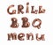 Watercolor grill bbq menu.