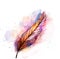 Watercolor grunge feather