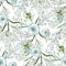 Watercolor gypsophila seamless pattern