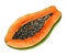 Watercolor half of Papaya. Hand painted illustration of Exotic tropical Fruit on isolated background. Botanical sketch