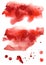 Watercolor halloween blood texture. Hand painted template with red abstract background isolated on white background