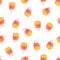 Watercolor halloween candy corn seamless pattern on white background