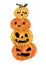 Watercolor Halloween Pumpkin Stack. Jack of the lantern Watercolor style Vector