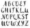Watercolor hand drawn alphabet, capitals