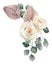 Watercolor hand drawn anthurium and rose flower bouquet. Perfect for invitation and social media