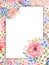 Watercolor hand drawn banner summer flowers peonies, trillium, apple flowers.