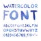 Watercolor Hand Drawn Blue Font