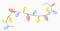 Watercolor hand drawn christmas party garland illustration