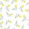 Watercolor hand drawn delicate flowers and butteflies  seamless pattern