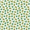 Watercolor hand drawn different leaves pattern, green leaves, domestic pattern, botanical, natural background