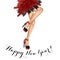 Watercolor hand drawn fashion Illustration of dancing legs