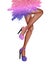 Watercolor hand drawn fashion Illustration of dancing legs