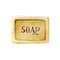 Watercolor hand drawn illustration of a yellow natural organic soap isolated on white background. Bathroom zero waste