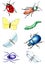 Watercolor hand drawn insects isolated at white background Set1