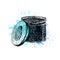Watercolor Hand drawn jar with black caviar.