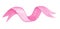 Watercolor hand drawn pink curly ribbon isolated on white background