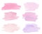 Watercolor hand drawn pink splashes textures set isolated on white background