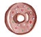 Watercolor hand drawn round chocolate sprinkle glazed donut isolated on white background