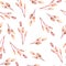 Watercolor hand drawn seamless pattern elegant trendy exotic tropical simple minimalist flower. Peach orange blush