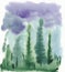 Watercolor hand painted forest, hand drawn colorful illustration
