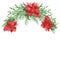 Watercolor hand painted nature christmas half wreath bouquet