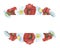 Watercolor hand painted nature floral banner frame with red poppy, white chamomile and green stem bouquet on the white background