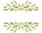 Watercolor hand painted nature garden plants banner frame with green olives and leaves on branch bouquet composition