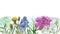 Watercolor hand painted nature herbal floral composition bouquet banner with white chamomile, pink belladonna, blue yarrow, yellow