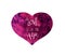 Watercolor hand painted violet, magenta heart shape and motivate quote Love is in the air for Valentine day