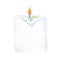 Watercolor hand painted white burning candle with flame