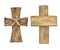 Watercolor hand painted wooden Easter cross , isolated on white background. Baptism symbol, holy spirit