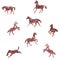 Watercolor hand painting horses pattern.