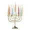 Watercolor Hanukkah menorah with candles illustration for Chanukkah greeting cards and designs jewish traditional winter holiday,